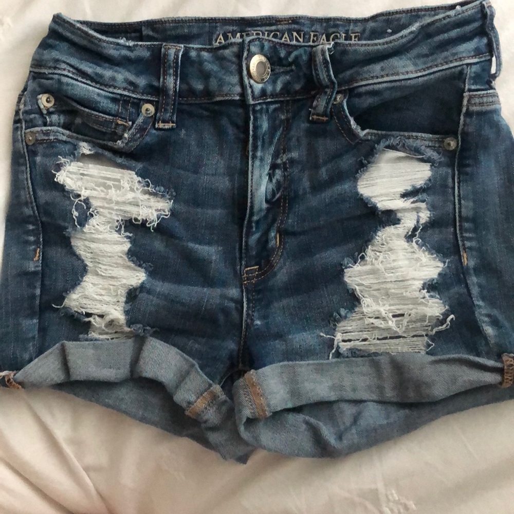 ripped denim shorts